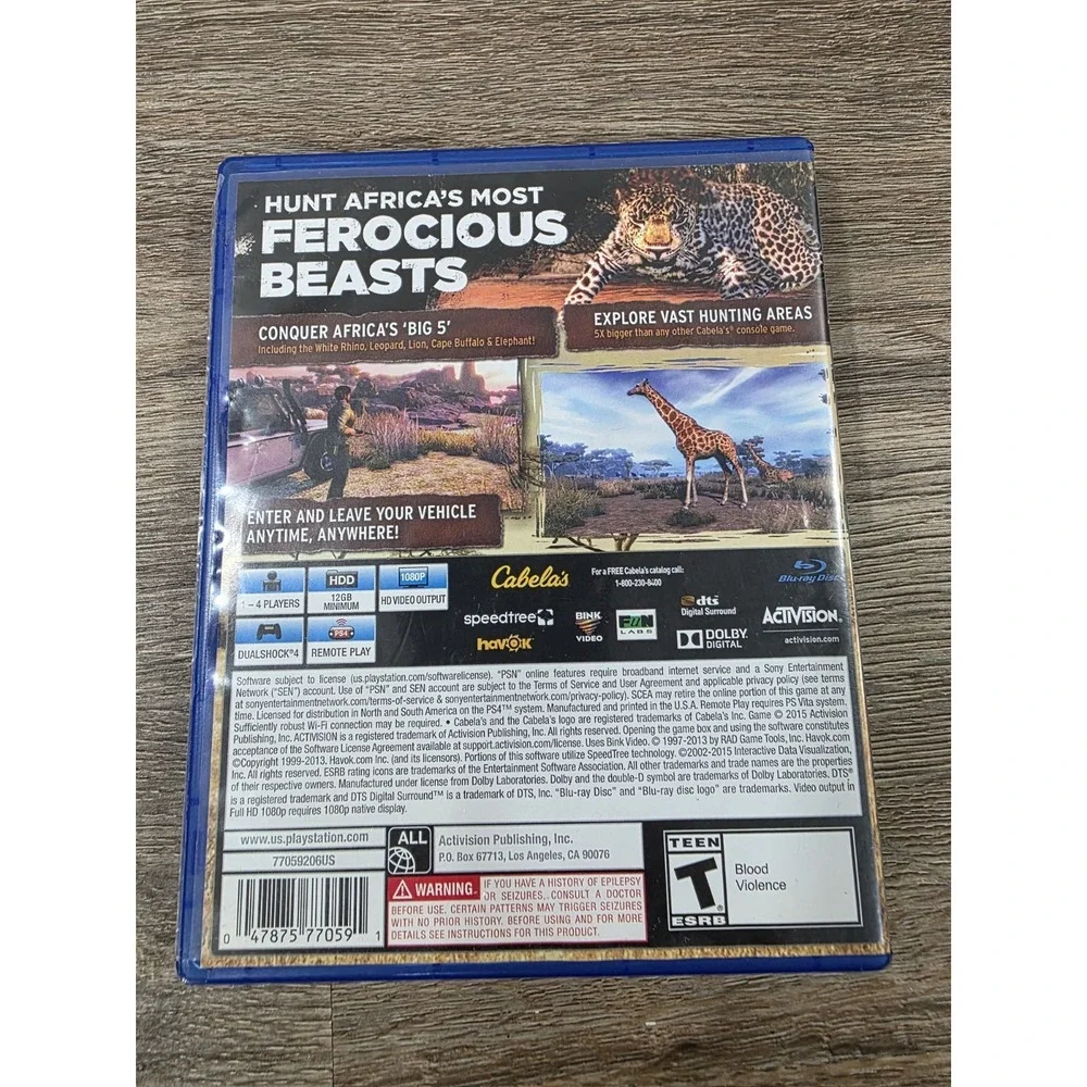 Cabela's African Adventures (Sony PlayStation 4, 2015)